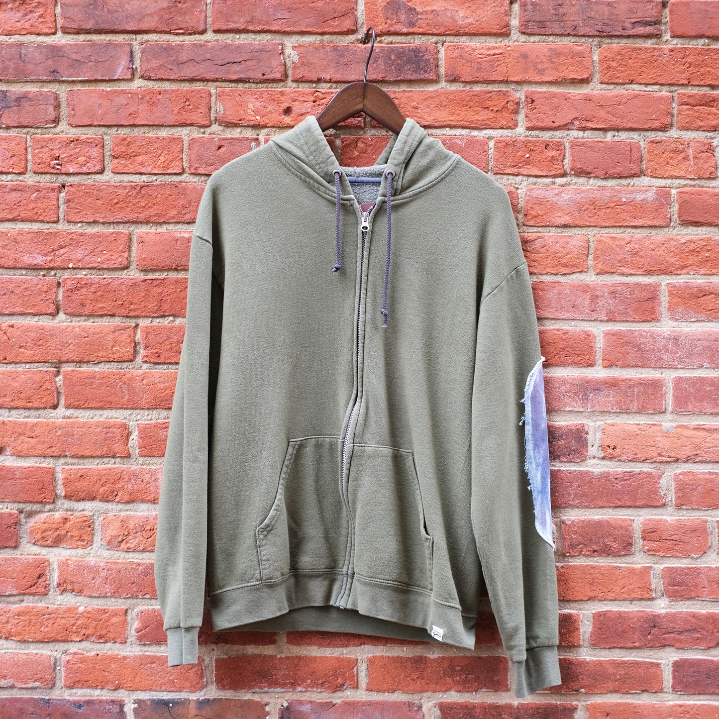rock on + moves print zip hoodie - army green M