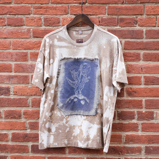 dino + friend print t-shirt - tan XS