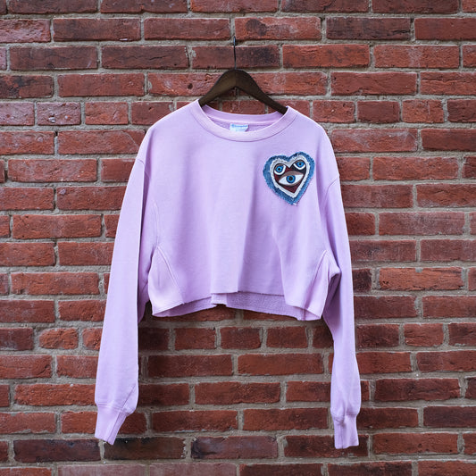 eyeball patch crewneck - pink L