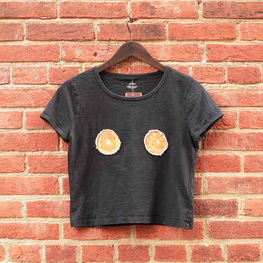 fruit patch baby t-shirt - orange black S