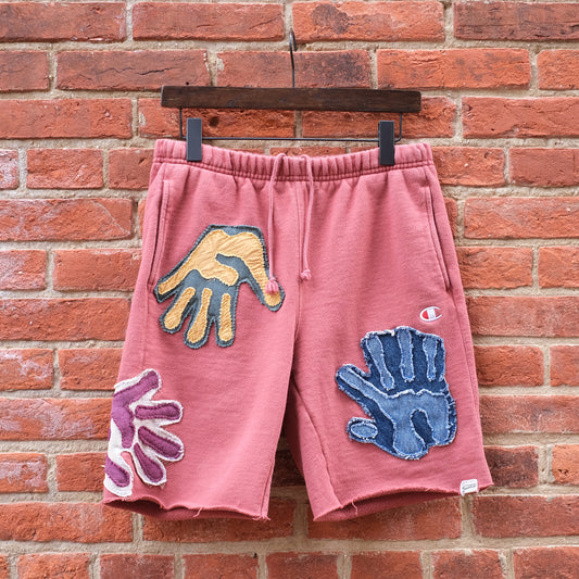 hand patch sweat shorts - sienna M