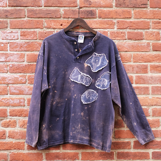 mad posse long sleeve henley - navy L