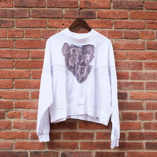 mad posse mock neck - white 1X