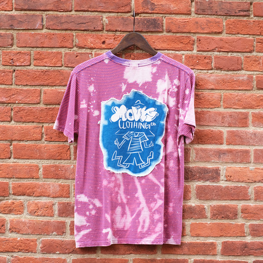 moves print t-shirt - pink stripe XS